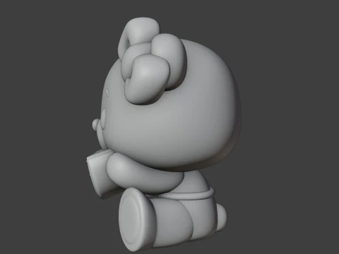 Summer bear watermelon 3D Print Model