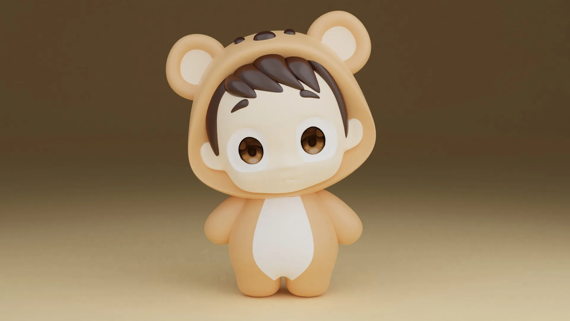 Baby bear 3D Print Model .c4d .max .obj .3ds .fbx .stl .blend 