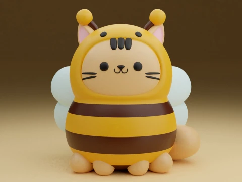 Bee cat 3D 프린트 모델