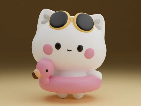 Summer Cat 3D 프린트 모델