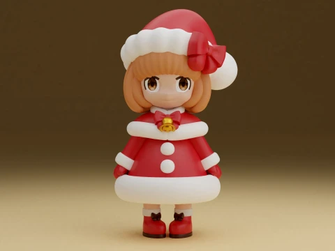 Christmas chibi girl 3D Print Model