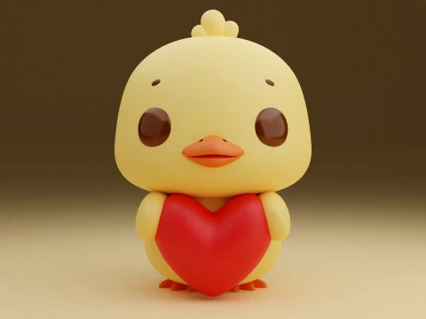 Valentine chicken 3D Druckmodell