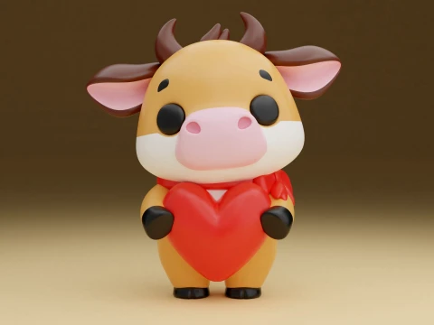Valentine cow 3D Print Model