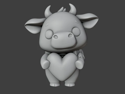 Valentine cow 3D Print Model
