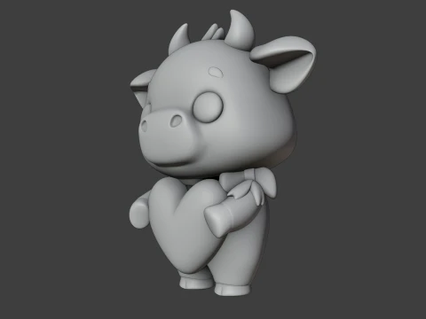Valentine cow 3D Print Model