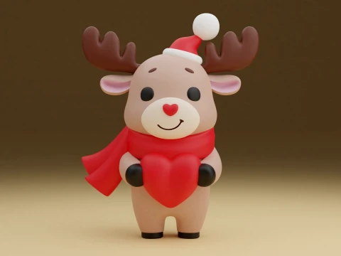 Christmas deer 3D Print Model