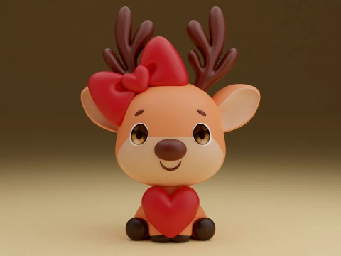 Christmas deer 3D Print Model