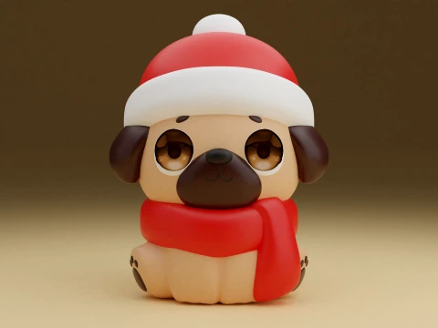 Christmas dog Modelo de impresión 3D