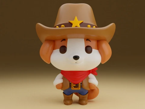 Cowboy dog 3D Print Model