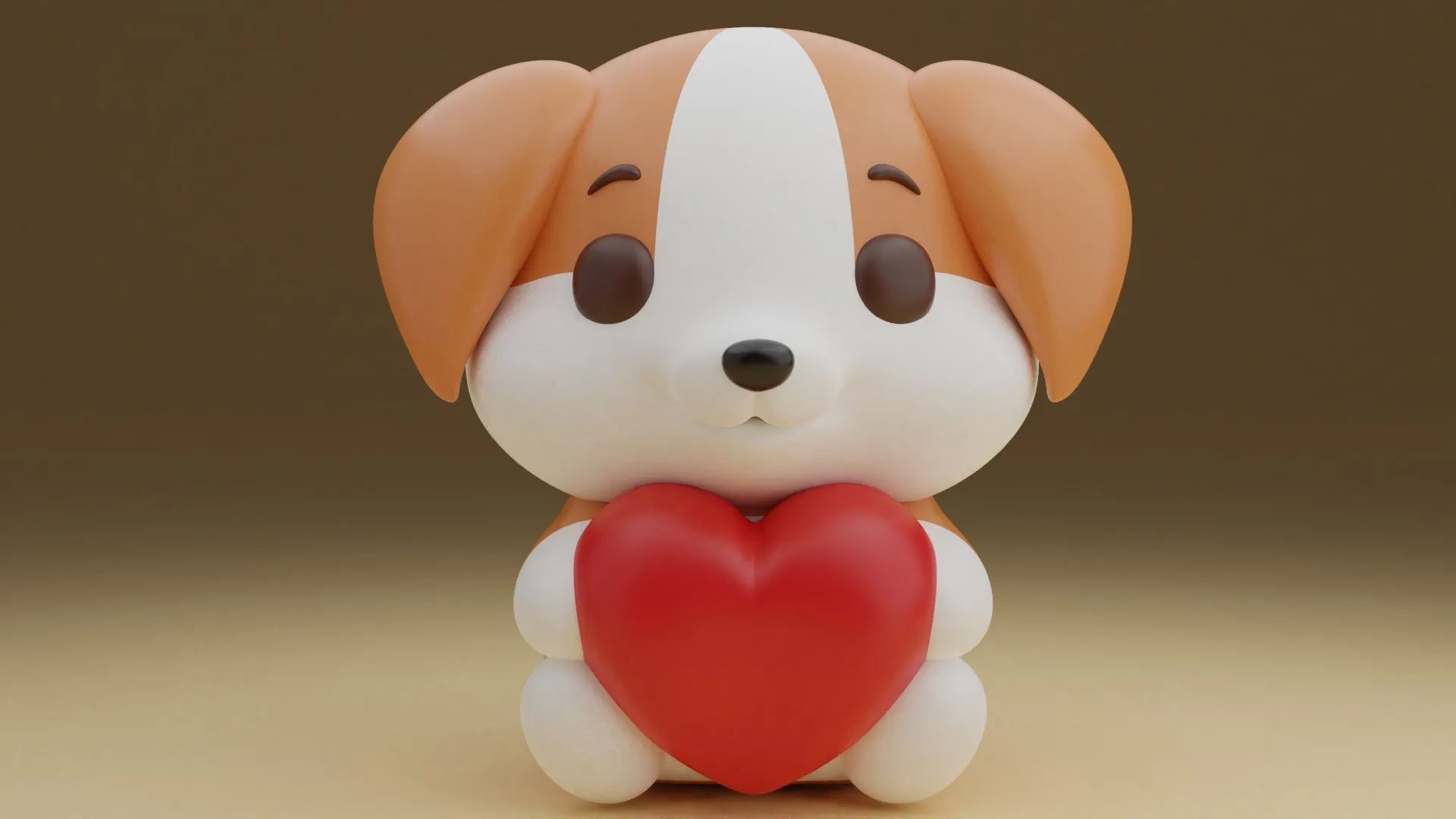 Valentine dog 3D Print Model .c4d .max .obj .3ds .fbx .stl .blend 