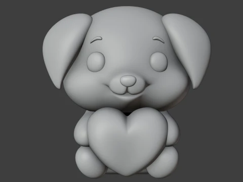 Valentine dog 3D Print Model