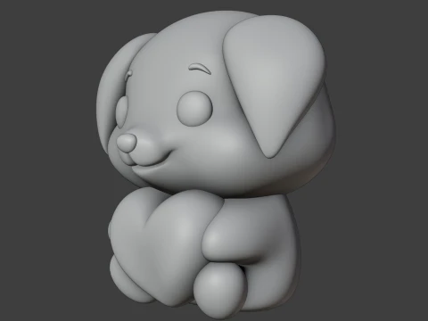 Valentine dog 3D Print Model
