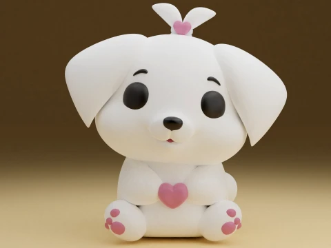 Valentine dog Modelo de impresión 3D