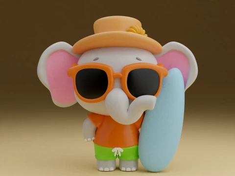 Summer elephant Model do druku 3D
