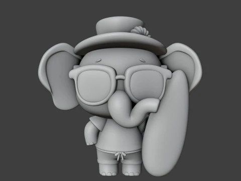 Summer elephant 3D Print Model