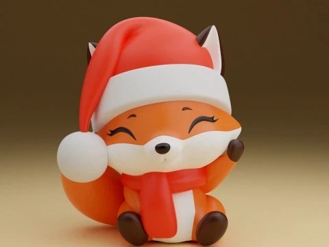 Christmas fox Modelo de Impressão 3D
