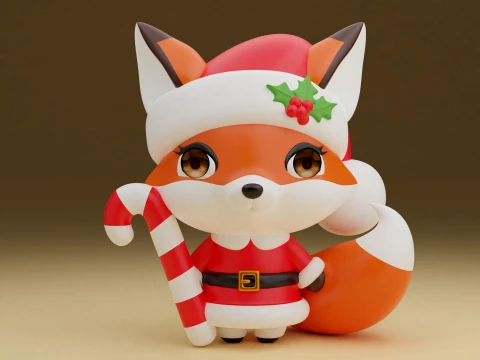 Christmas fox 3D Принт Модель