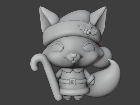 Christmas fox 3D Print Model
