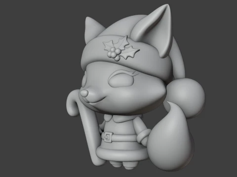 Christmas fox 3D Print Model