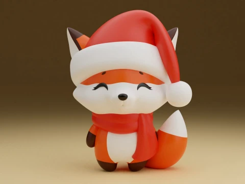 Christmas fox Modelo de Impressão 3D