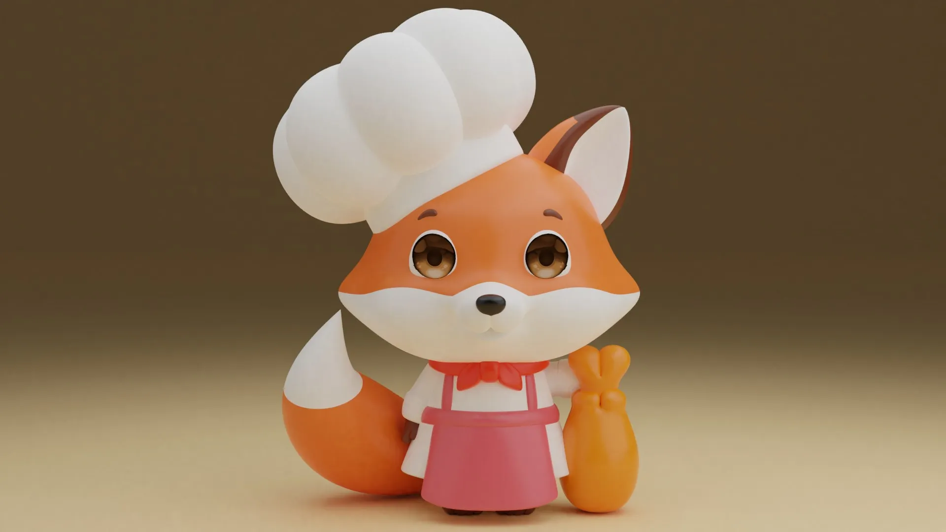 Chef fox 3D Print Model .c4d .max .obj .3ds .fbx .stl .blend 