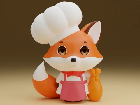 Chef fox Modelo de Impressão 3D