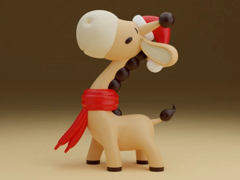 Christmas giraffe 3Dプリントモデル