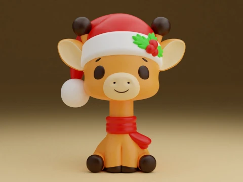 Christmas giraffe 3Dプリントモデル