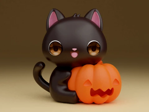 Halloween cat 3D Print Model