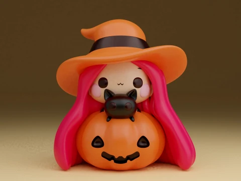 Halloween girl Modello di stampa 3D