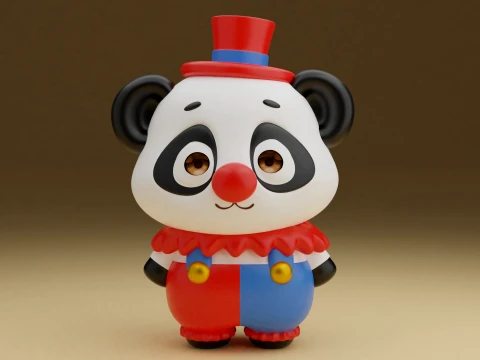 Harlequin panda 3D Print Model