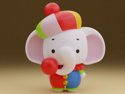 Harlequin elephant 3D Print Model