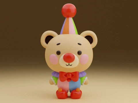 Harlequin bear 3D Print Model