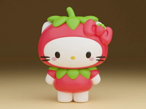 Hello kitty sanrio strawberry Modelo de Impressão 3D