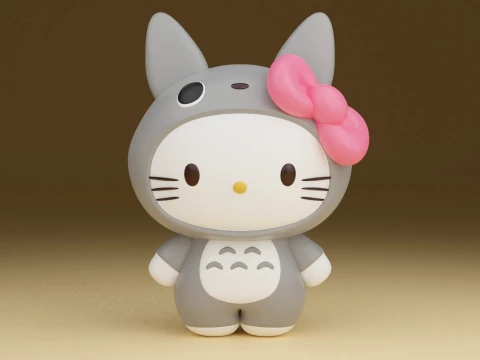 Hello kitty sanrio totoro 3D Print Model