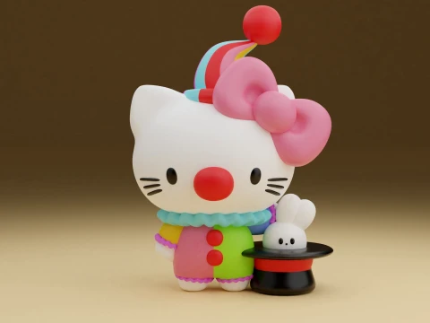 Harlequin hello kitty 3D 프린트 모델