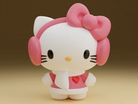 Hello kitty sanrio christmas figure 3D 프린트 모델