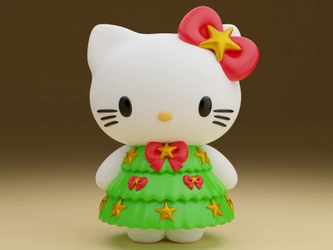Hello kitty sanrio christmas figure 3D 프린트 모델