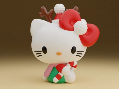 Hello kitty sanrio christmas figure 3D 프린트 모델