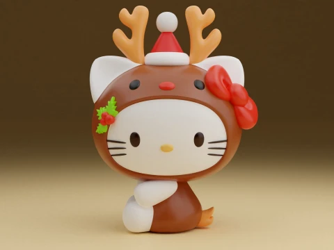 Hello kitty sanrio christmas figure 3D 프린트 모델