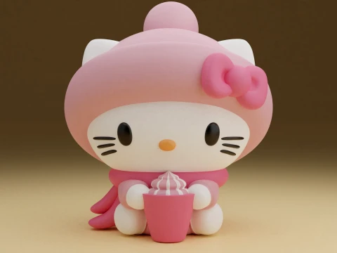 Hello kitty sanrio christmas figure 3D 프린트 모델