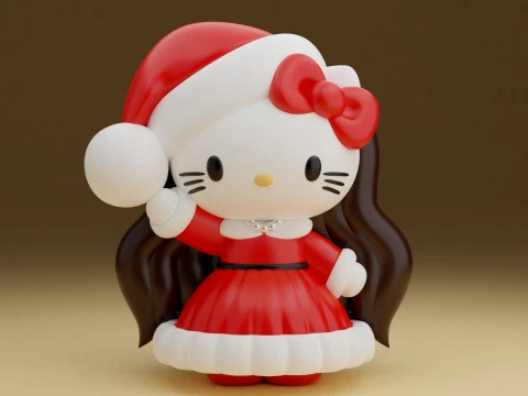 Hello kitty sanrio christmas figure 3D 프린트 모델