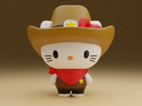 Hello kitty sanrio cowboy Modello di stampa 3D