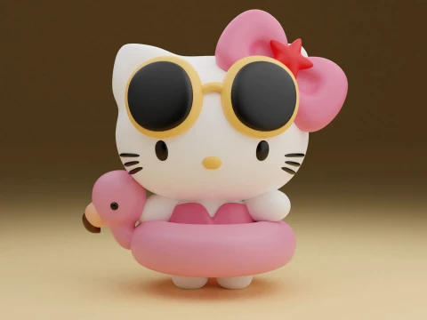 Hello kitty sanrio summer figure Modelo de impresión 3D