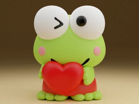 Keroppi sanrio valentine 3D Baskı Modeli