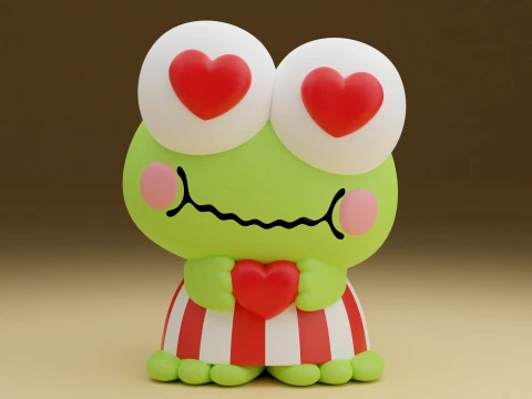 Keroppi sanrio valentine 3D 프린트 모델
