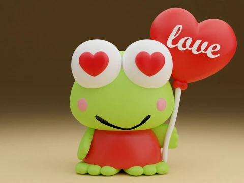 Keroppi sanrio valentine 3D 프린트 모델