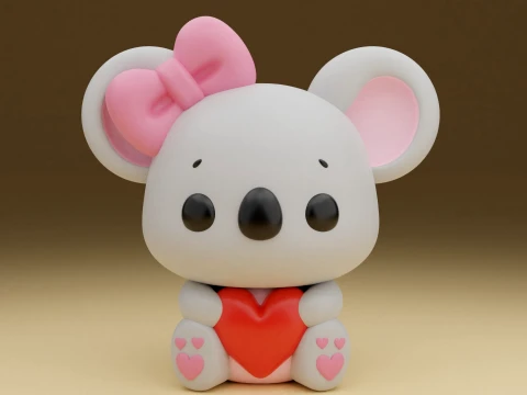 Koala valentine 3D Print Model