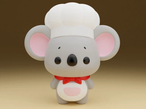 Chef koala 3D Print Model