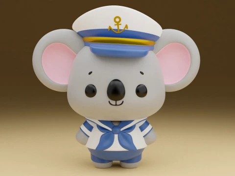 Koala captain 3D Print Model